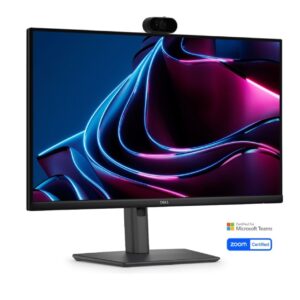 Dell P2426HEV, 23.8" Webcam Monitor, IPS Anti-Glare, 5ms, 120 Hz, 1500:1, 300 cd/m2, FHD 1920x1080, 99% sRGB, HDMI, Display Port, USB-C Hub, RJ45, Webcam, KVM Switch, PD 90W, Height Adjustable, Pivot, Swivel, Tilt, Black