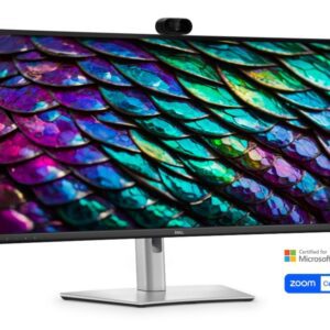 Dell P3426WEB, 34" Curved Conferencing Monitor, IPS Anti-Glare, 5ms, 100 Hz, 1500:1, 300 cd/m2, WQHD 3440x1440, 99% sRGB, HDMI, Display Port, USB-C Hub, RJ45, Webcam, Mic, Speacers, KVM Switch, PD 90W, Height Adjustable, Pivot, Swivel, Tilt, Black